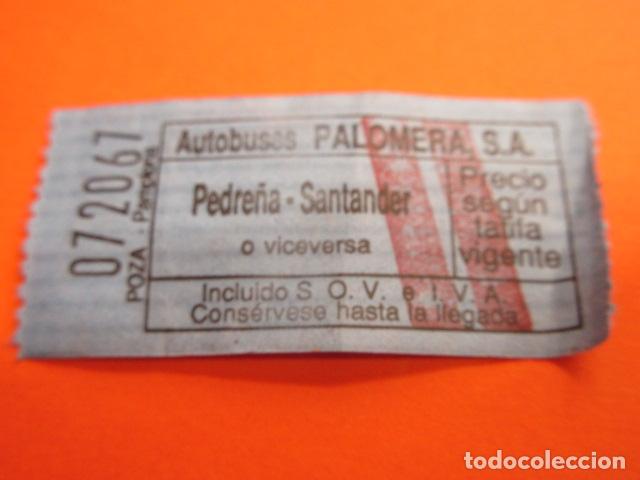 Coleccionismo billetes de transporte: SANTANDER ANTIGUO BILLETE AUTOBUSES PALOMERA PEDRE&Ntilde;A - AZUL - GAJANO PONTEJOS ELECHAS RUBAYO
