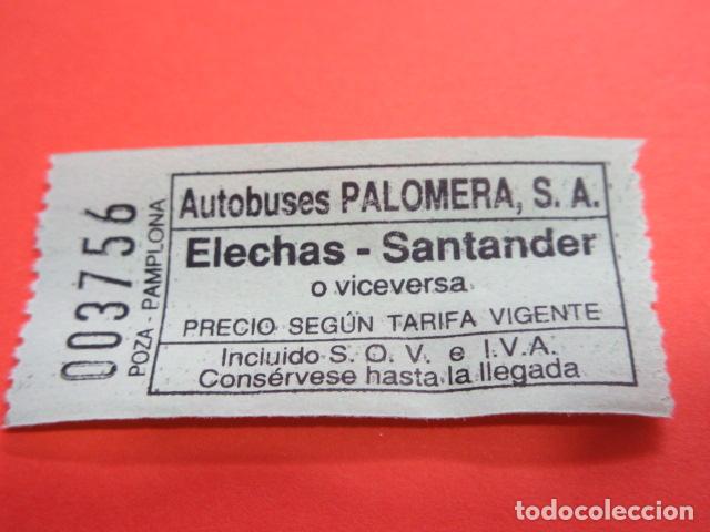 Colecionismos Bilhetes de Transporte: SANTANDER ANTIGUO BILLETE AUTOBUSES ELECHAS RUBAYO - VERDE- PALOMERA GAJANO PEDRE&Ntilde;A SOMO ASTILLERO