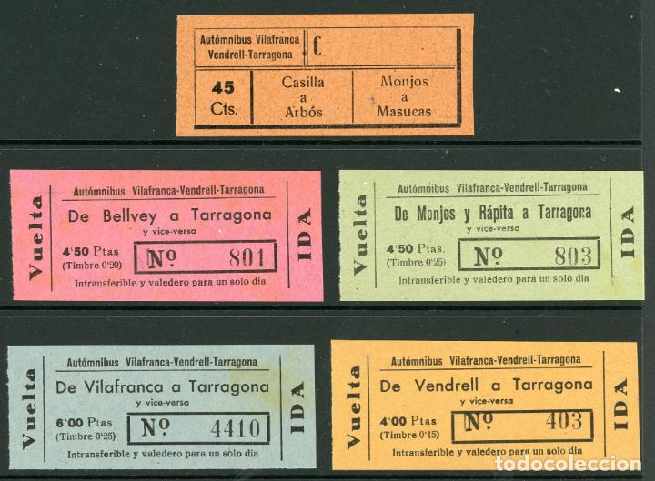 Collectables Transport Tickets: (L619) 4 BILLETES DE AUTO. VILAFRANCA - VENDRELL - TARRAGONA // V43