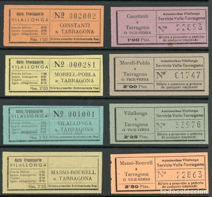 Collectables Transport Tickets: (L621) 8 BILLETES DE AUT. TRANS. VILALLONGA //  V46