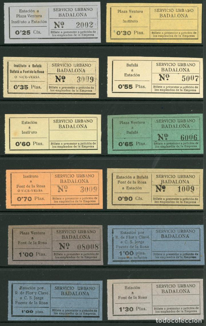 Collectionnisme Billets de transport: (L623) 12 BILLETES DE SERVICIO URBANO DE BADALONA // V55