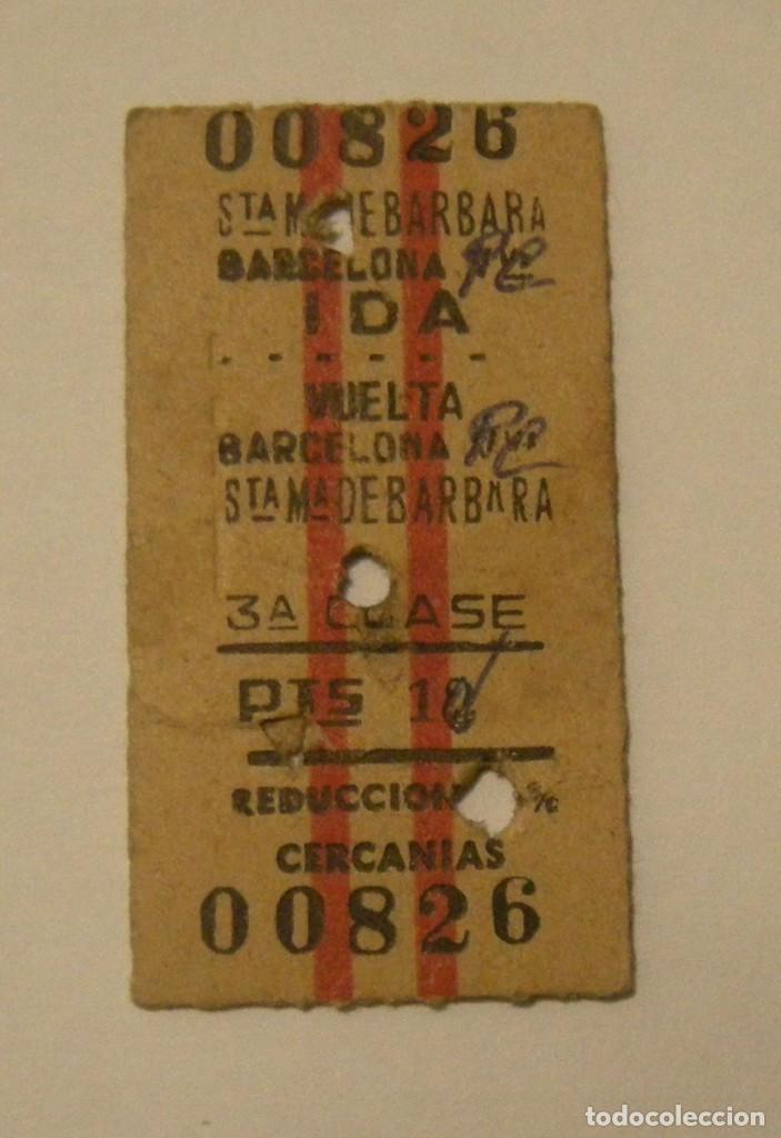 Collectables Transport Tickets: BILLETE EDMONSON STA.MARIA DE BARBARA-BARCELONA IDA Y VUELTA ESTADO EL DE LAS FOTOS
