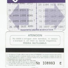 Coleccionismo Billetes de transporte: ANTIGUO ABONO AUTOBUS 10 VIAJES , TUSSAM SEVILLA BUS