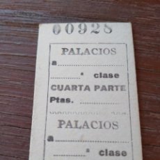 Coleccionismo Billetes de transporte: FERROCARRIL DE PONFERRADA VILLABLINO - BILLETE EDMONSON PALACIOS CUARTA PARTE . Lote 166524814