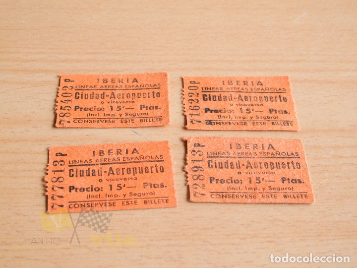 Colecionismos Bilhetes de Transporte: Billetes Ciudad-Aeropuerto - Iberia- A&ntilde;os 60