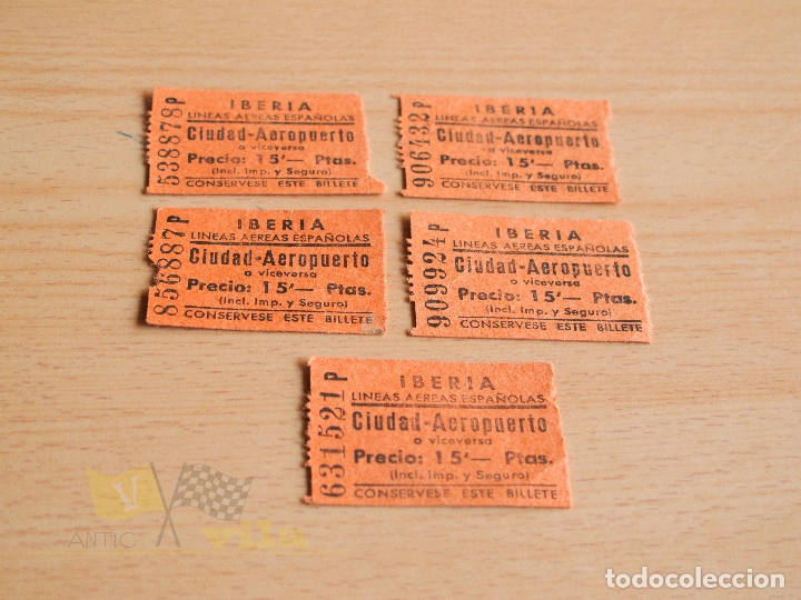 Colecionismos Bilhetes de Transporte: Billetes Ciudad-Aeropuerto - Iberia- A&ntilde;os 60