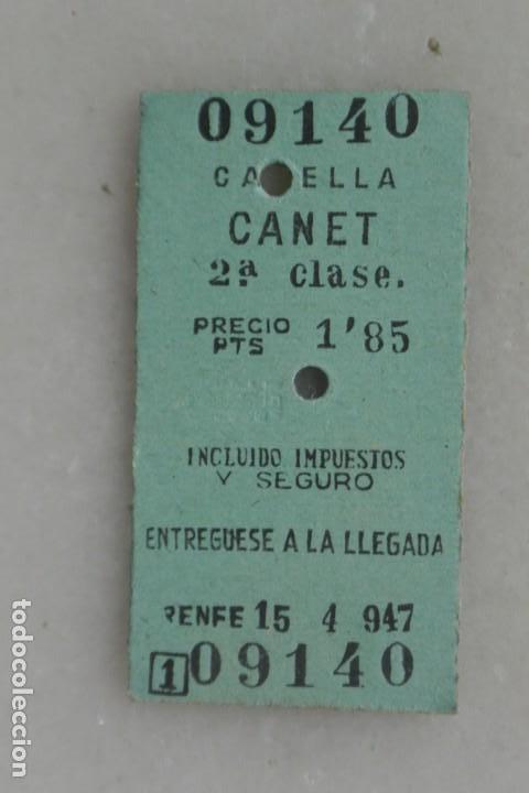 Sammeln von Fahrkarten: BILLETE DE TREN CALELLA - CANET  BARCELONA1956