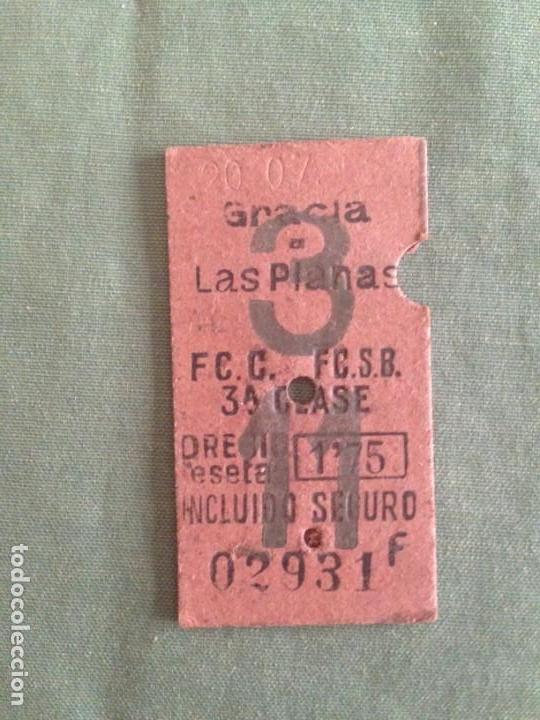 Collectables Transport Tickets: BILLETE EDMONSON - FERROCARRILES GENERALITAT CATALANES - Trayecto Gracia a Las Planas -