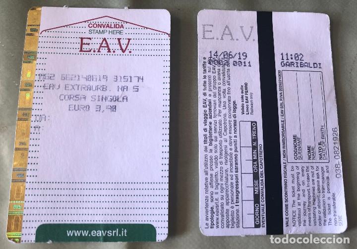 Coleccionismo Billetes de transporte: Tren de cercan&iacute;as de N&aacute;poles, Italia. Billete univiaje, de ciudad de N&aacute;poles a Pompella. A&ntilde;o 2019.