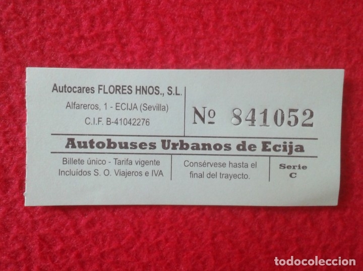 Collectables Transport Tickets: BILLETE TICKET DE TRANSPORTE AUTOBUSES URBANOS &Eacute;CIJA (SEVILLA) AUTOBUS BUS, PARA COLECCI&Oacute;N. VE FOTOS