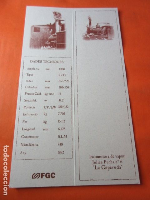 Collectables Transport Tickets: NURIA CREMALLERA FUNICULAR HISTORIA Y DATOS TECNICOS LOCOMOTORA VAPOR LA GEPERUDA MARCAPAGINAS