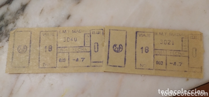 Coleccionismo Billetes de transporte: Billetes de la E M T Madrid Metrobus Autob&uacute;s a&ntilde;os 70 80