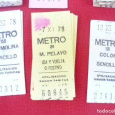 Coleccionismo Billetes de transporte: BILLETE DE METRO. LOTE DE 130. DE LO AÑOS 1978 Y 1979 . Lote 175235602