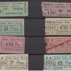 Coleccionismo Billetes de transporte: COLECCION 8 BILLETES DIFERENTE AUTOBUSES GONZALEZ OLIVEROS MALAGA