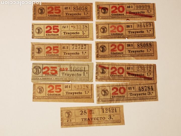 Colecionismos Bilhetes de Transporte: BILLETE TRANSPORTE, TRAMVIA, TRANVIA BARCELONA 11 BILLETES CAPICUA
