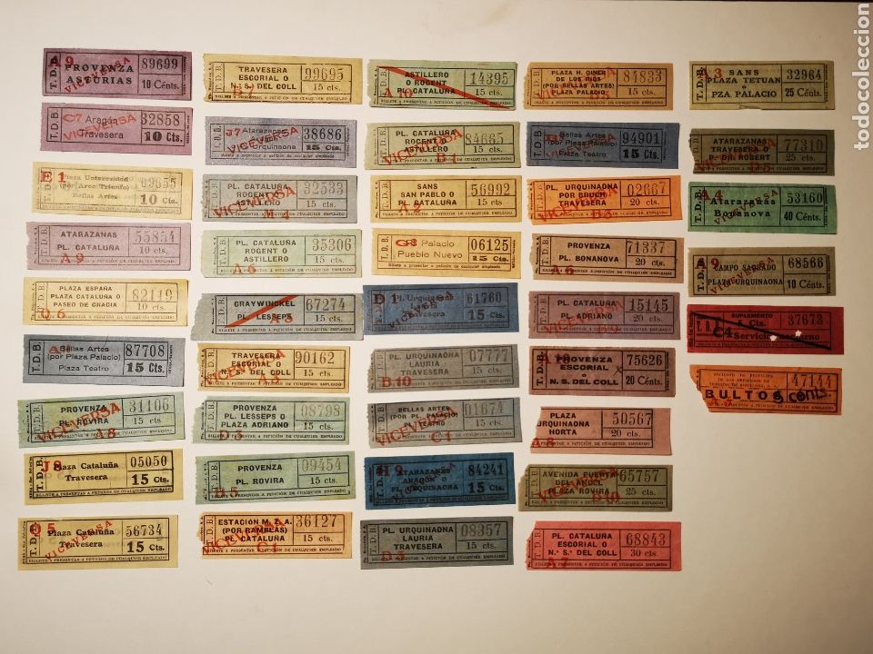 Collectables Transport Tickets: LOTE DE 33 BILLETES DE TRANVIA. TRANVIAS DE BARCELONA.