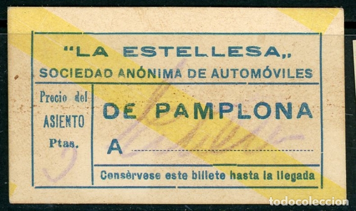 Coleccionismo Billetes de transporte: BILLETE DE SOCIEDAD ANONIMA DE AUTOMOVILES LA ESTELLESA // 1924 // S4