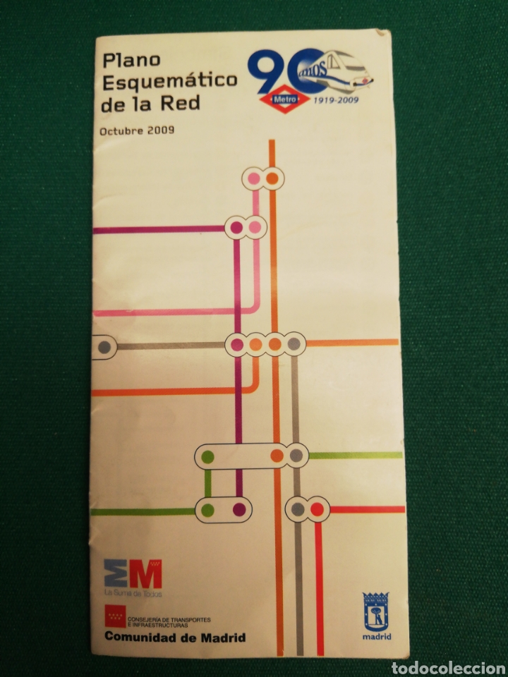 Collectionnisme Billets de transport: plano esquem&aacute;tico red metro Madrid - Octubre 2009