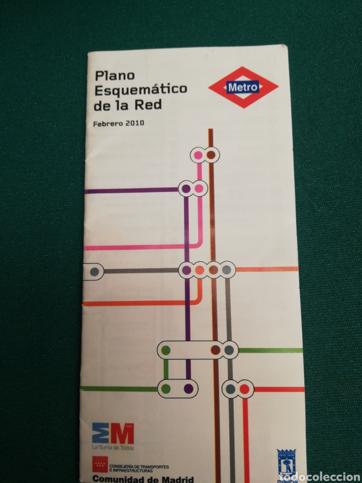 Collectionnisme Billets de transport: plano esquem&aacute;tico red metro Madrid - Febrero 2010