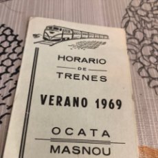 Coleccionismo Billetes de transporte: HORARIO DE TRENES VERANO 1969 OCATA MASNOU. Lote 177661198