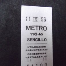 Coleccionismo Billetes de transporte: TRANSPORTE-V37-A-BILLETE METRO-MADRID-1989