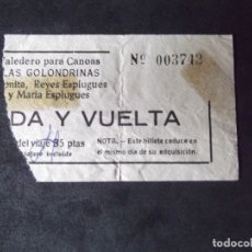 Coleccionismo Billetes de transporte: TRANSPORTE-V37-A-BILLETE CANOAS LAS GOLONDRINAS-1980