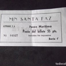 Coleccionismo Billetes de transporte: TRANSPORTE-V37-A-BILLETE-PASEO MARITIMO-SANTA FAZ-1980