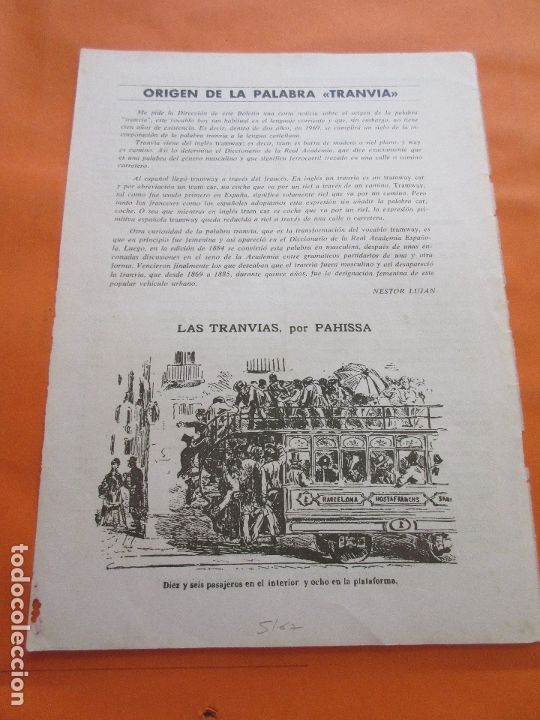 Collectables Transport Tickets: ARTICULO 1967 - ORIGEN PALABRA TRANVIA - 1 PAGINAS