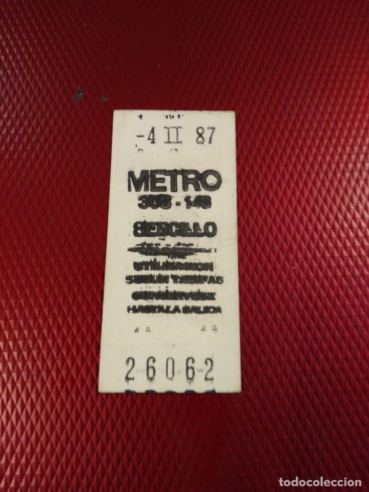 Coleccionismo Billetes de transporte: Billete de metro capic&uacute;a sencillo 1987