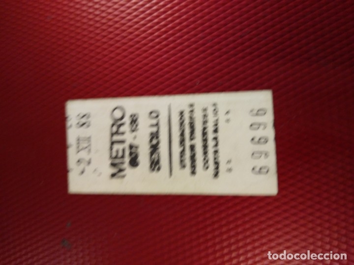Coleccionismo Billetes de transporte: Billete de metro capic&uacute;a sencillo 1988