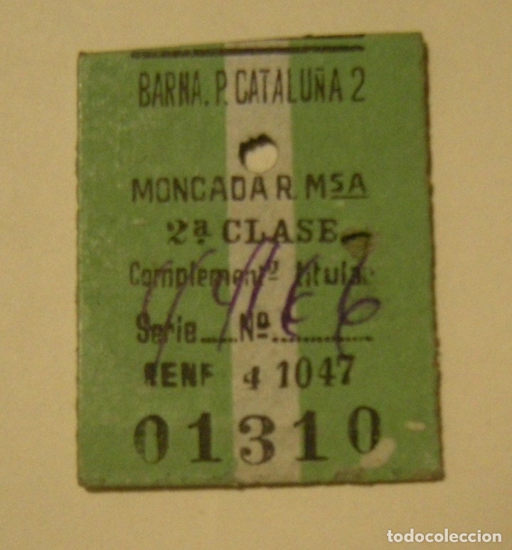 Collectables Transport Tickets: BILLETE EDMONSON BARCELONA P. CATALU&Ntilde;A 2 - MONCADA R. MSA. ESTADO EL DE LAS FOTOS