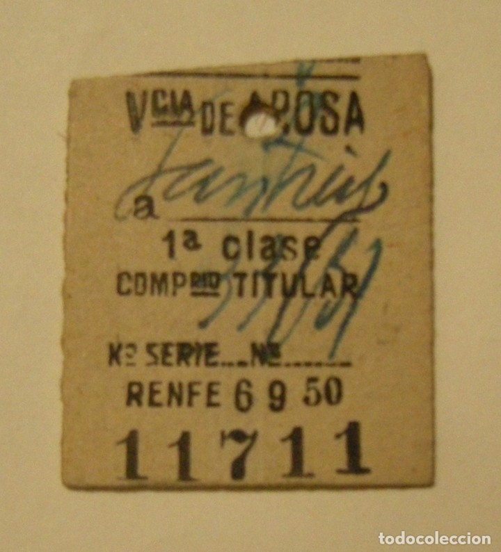 Collectables Transport Tickets: BILLETE EDMONSON DIRECCION A GARCIA DE AROSA ESTADO EL DE LAS FOTOS