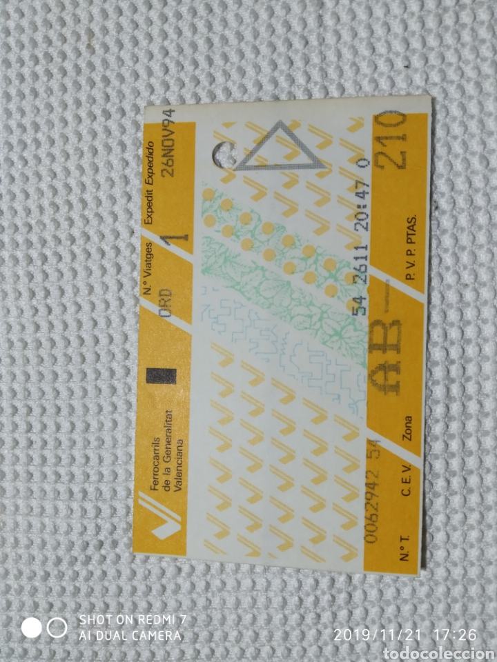 Coleccionismo billetes de transporte: Billete FGV 1994 - Foto 1