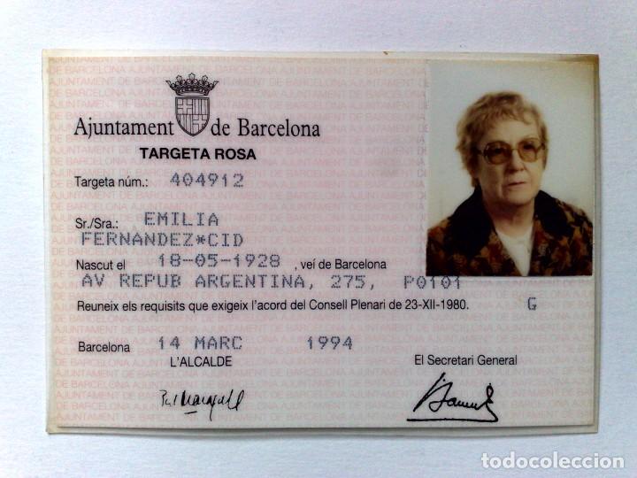 Colecionismos Bilhetes de Transporte: TARJETA ROSA DE TRANSPORTE PUBLICO,A FAVOR DE PERSONA NACIDA 1928 (EXP. 03/94) DESCRIPCI&Oacute;N