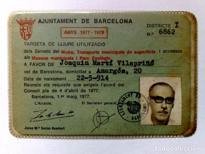 Colecionismos Bilhetes de Transporte: TARJETA DE LIBRE CIRCULACI&Oacute;N DE TRANSPORTE PUBLICO DE PERSONA NACIDO 1914 (EXP. 04/77) DESCRIPCI&Oacute;N