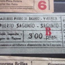 Coleccionismo Billetes de transporte: BILLETE AUTOBUSES PUERTO DE SAGUNTO VALENCIA