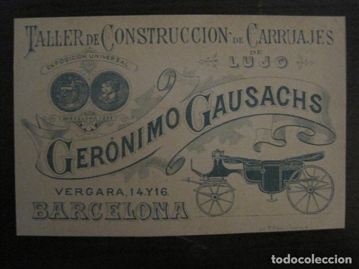 Collectables Transport Tickets: TARJETA COMERCIAL CARRUAJES DILIGENCIAS-BARCELONA-GERONIMO GAUSACHS-PUBLICIDAD-VER FOTOS-(V-18.749)