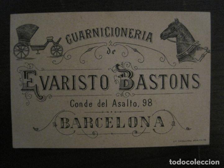 Collectables Transport Tickets: TARJETA COMERCIAL CARRUAJES DILIGENCIAS-BARCELONA-EVARISTO BASTONS-PUBLICIDAD-VER FOTOS-(V-18.750)