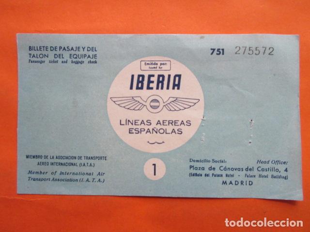 Colecionismos Bilhetes de Transporte: ANTIGUO DOCUMENTO DE TRANSPORTE LINEAS AEREAS IBERIA