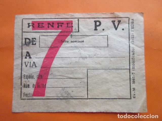 Colecionismos Bilhetes de Transporte: ANTIGUO DOCUMENTO DE TRANSPORTE RENFE - FERROCARRIL TREN LOCOMOTORA TRANVIA AUTOBUS METRO