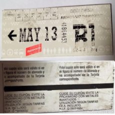 Coleccionismo Billetes de transporte: ABONO TRANSPORTES MADRID , MAYO 2013 B1. Lote 193048251