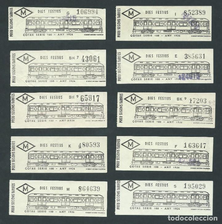 Collectables Transport Tickets: lote billete ticket de tren metro barcelona a&ntilde;os 80 serie 100 a&ntilde;o 1926 festivos lote 10 billetes