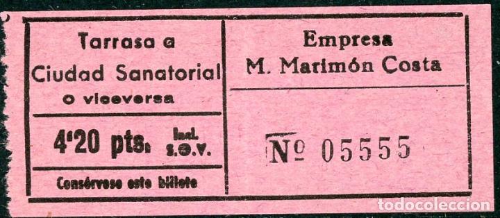 Coleccionismo Billetes de transporte: BILLETE DE M. MARIMON COSTA // TARRASA A CIUDAD SANITARIA  / S4