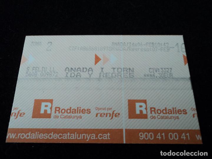 Collectionnisme Billets de transport: billete de tren ida y vuelta cercanias de renfe 2 zona