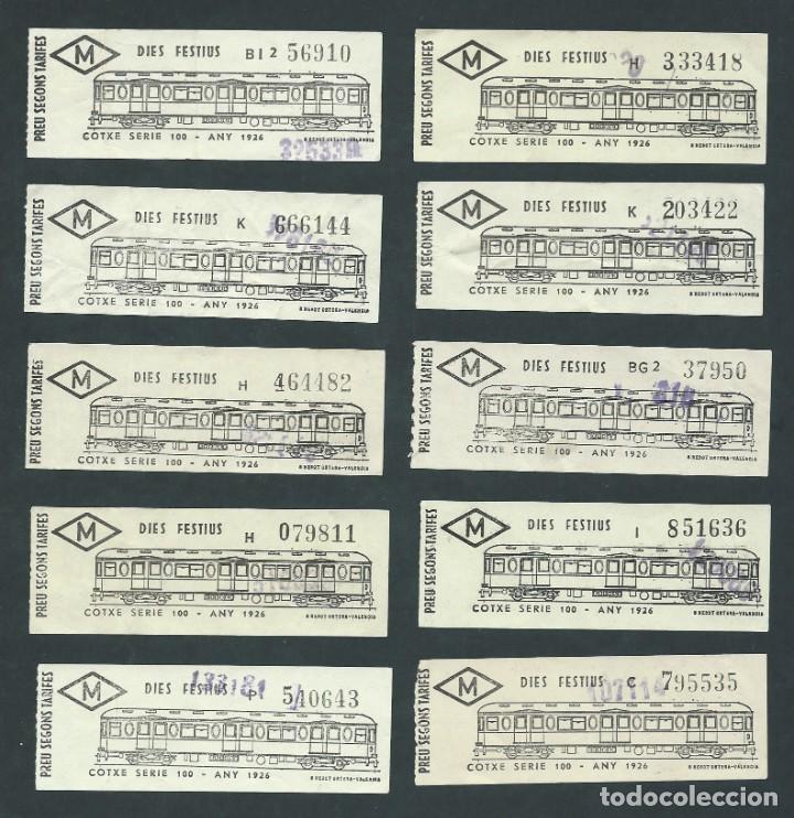 Collectables Transport Tickets: lote billete ticket de tren metro barcelona a&ntilde;os 80 serie 100 a&ntilde;o 1926 festivos lote 10 billetes