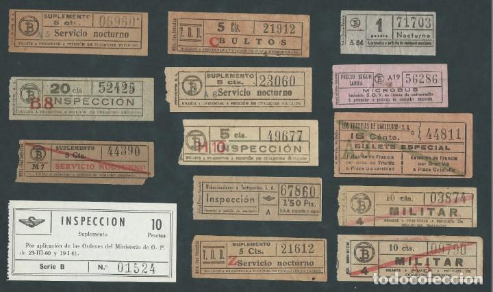 Collectionnisme Billets de transport: lote billete ticket de tranvia barcelona varios militar bultos inspeccion especial microbus