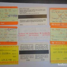 Coleccionismo Billetes de transporte: LOTE DE 9 BILLETES DE TRANSPORTE DE METRO Y TREN , ENGLAND, LONDRES, VER FOTOS. Lote 197290522