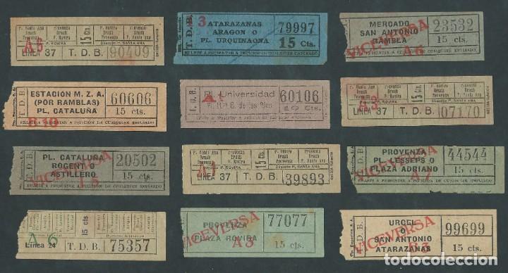Collectionnisme Billets de transport: lote antiguos billetes tranvia barcelona ticket billete capicua