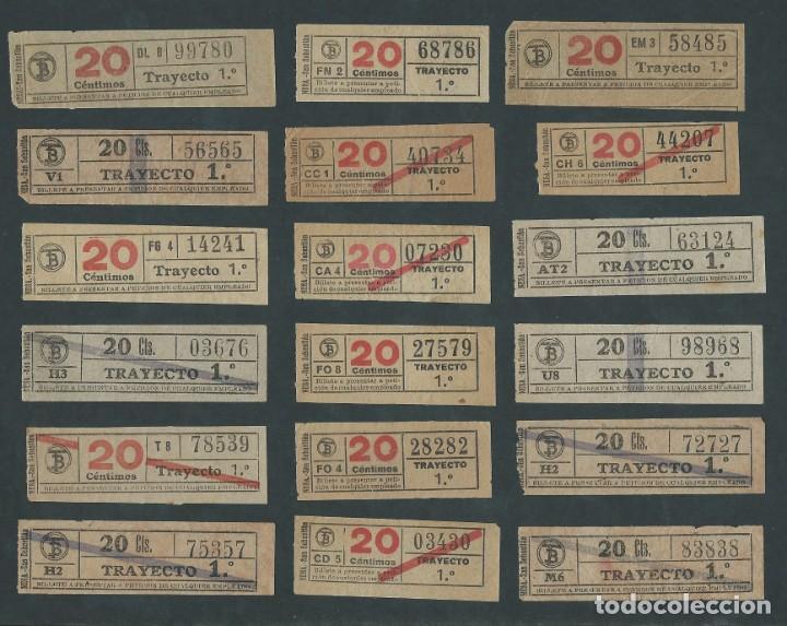Collectables Transport Tickets: lote antiguos billetes tranvia barcelona ticket billete algunos capicua