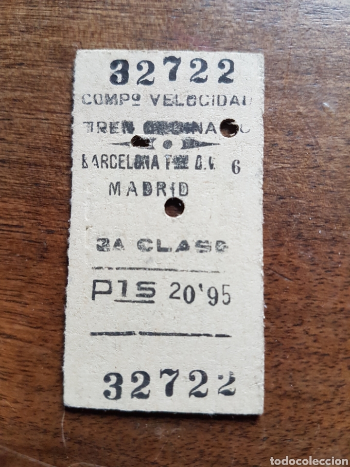 Coleccionismo Billetes de transporte: Ticket tren Madrid Barcelona 1958
